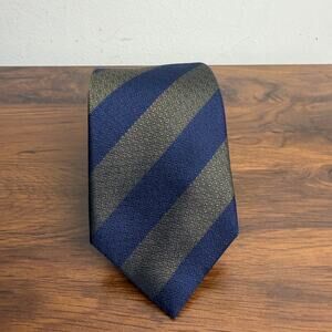 Charles Tyrwhitt Men's Tie Blue Green 100% Silk Striped